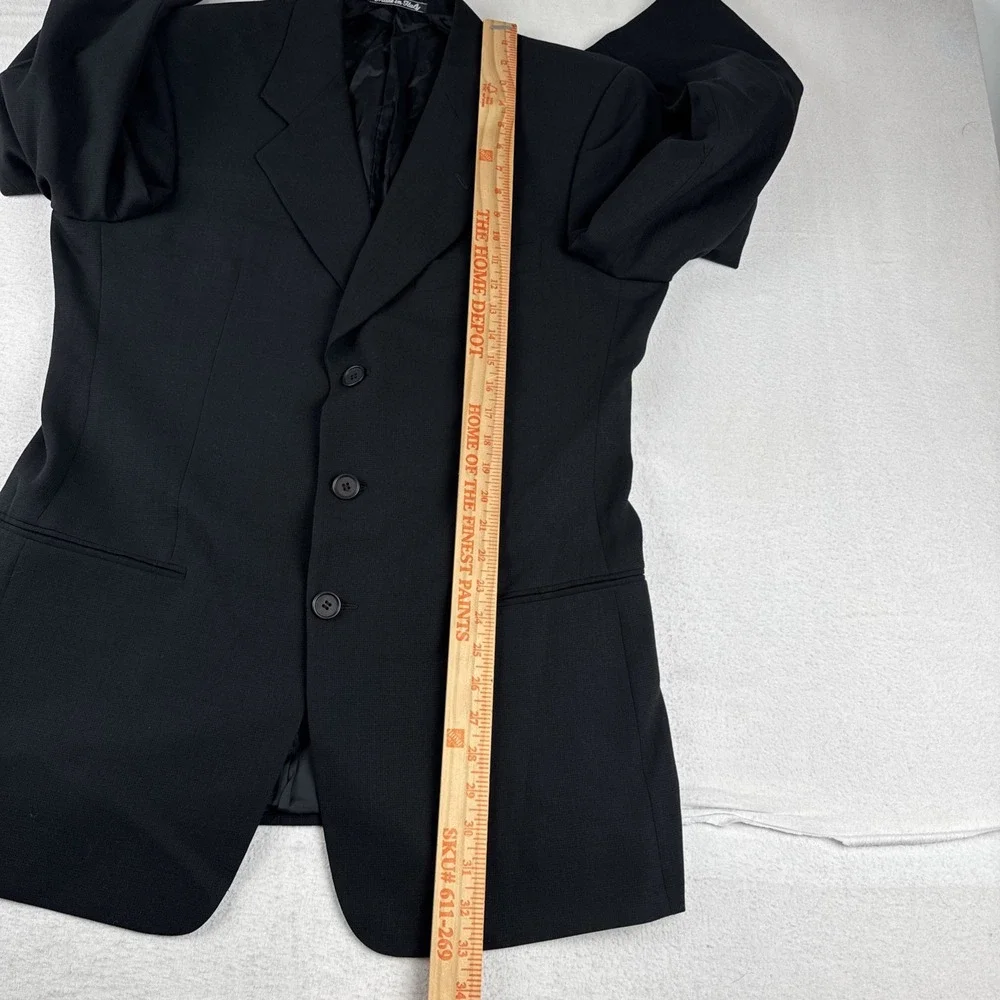 Giorgio Armani Mani Mens Black Blazer 40R 3-button Wool Italy Office Business